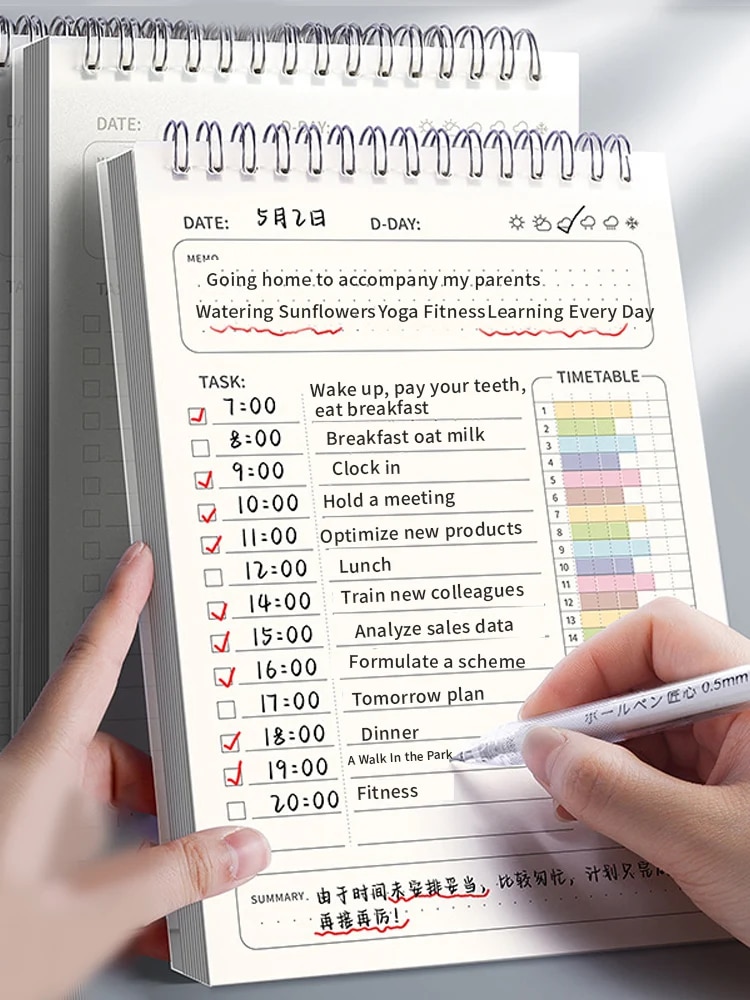 Office Stationery Supply List - 1pc Agenda Planificateur en spirale A5,