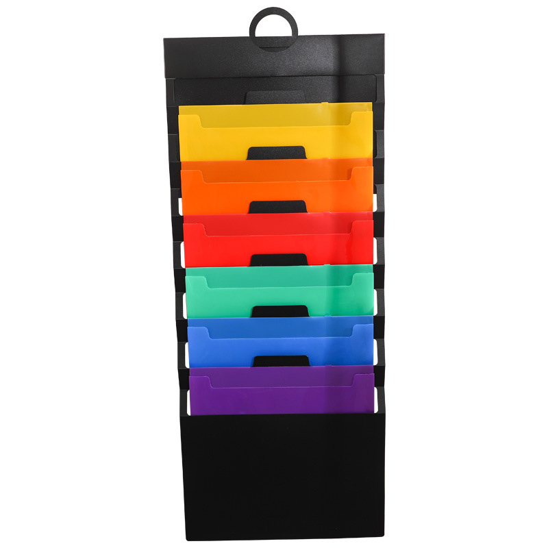 File Folder Hanging - Porte-documents mural portable arc-en-ciel, dossier A4,