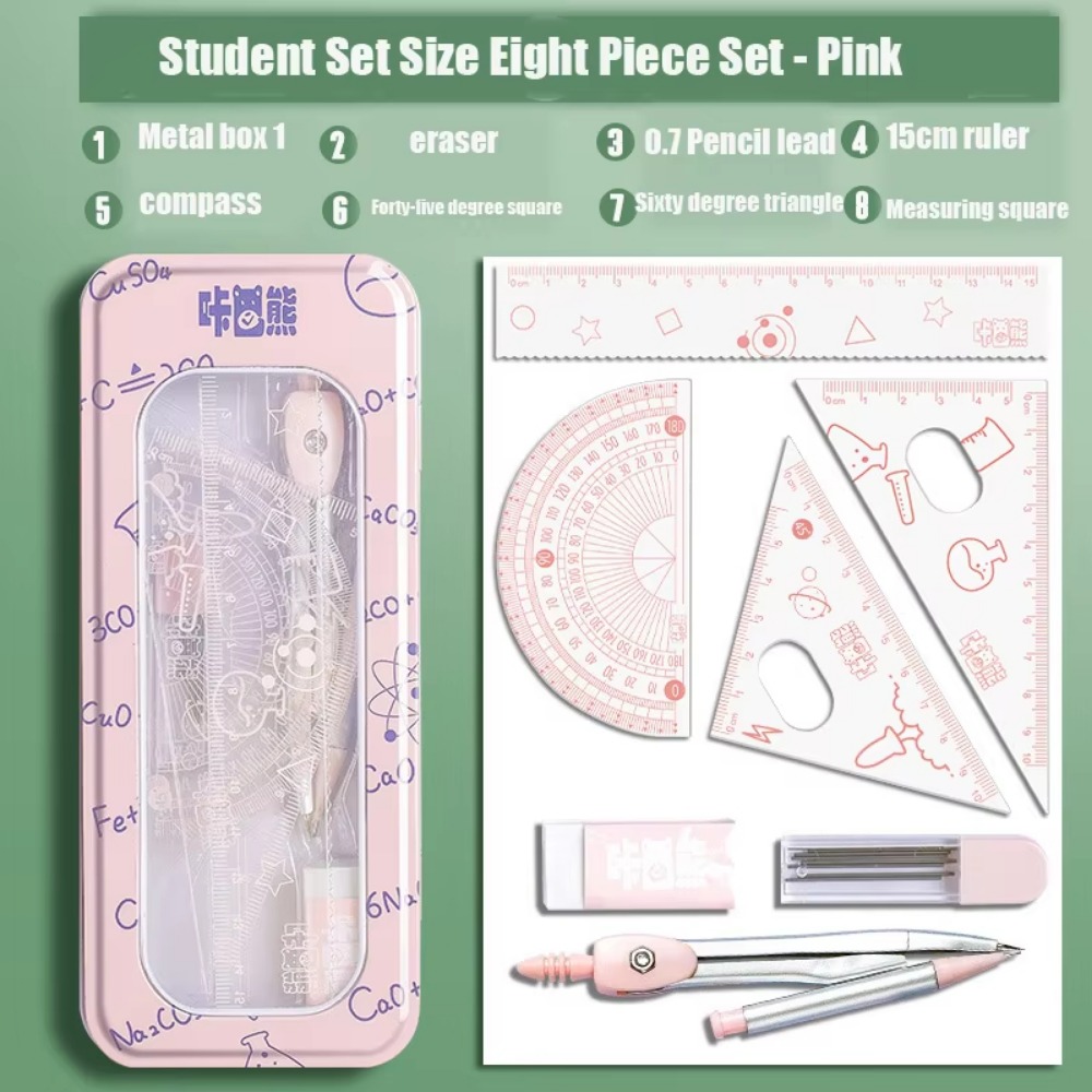 Compass Geometry Set - Ensemble de géométrie multifonctionnel 8 pièces/kit