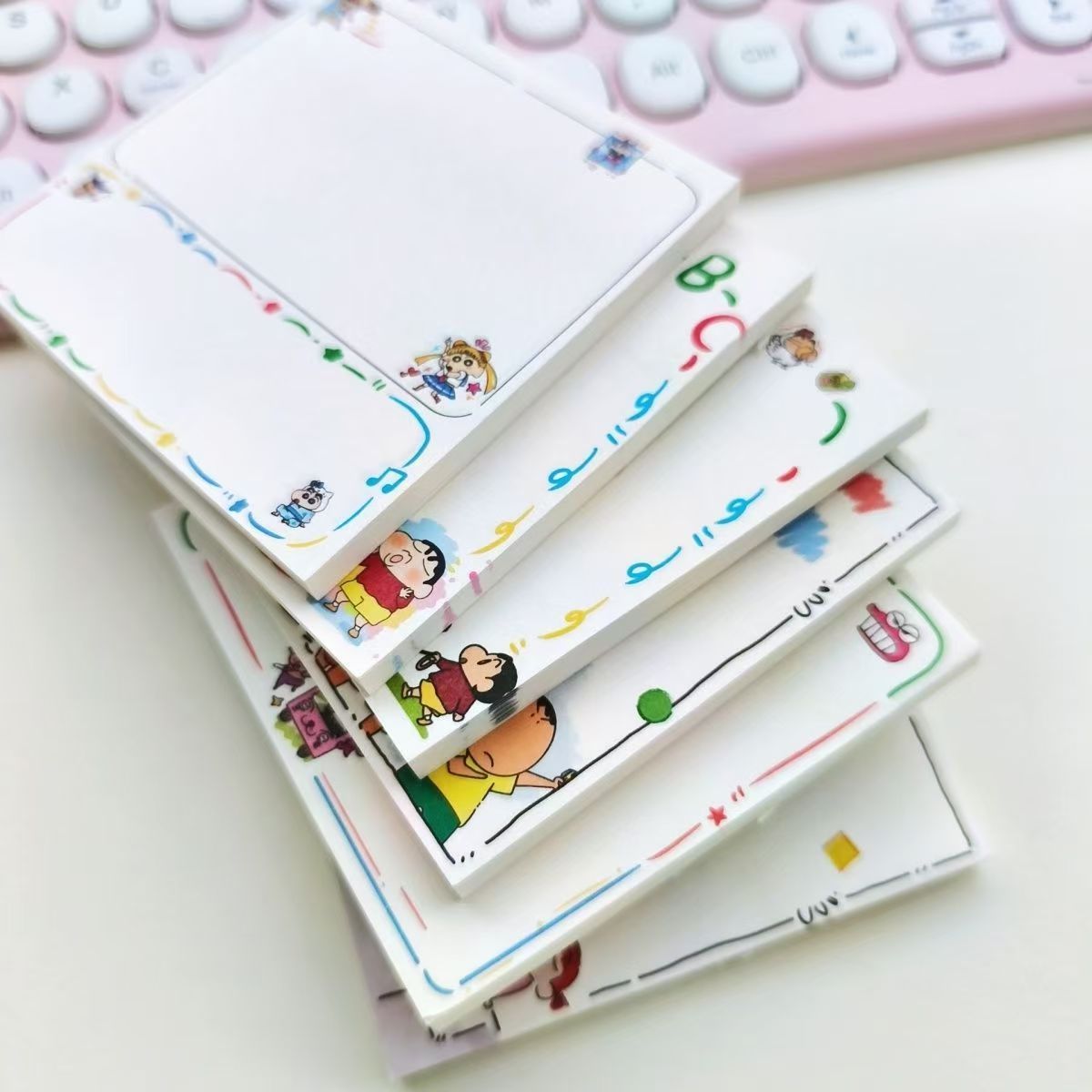 Sticky Note Cube - Bloc-notes adhésif carré Crayon Shin-chan, bloc-notes