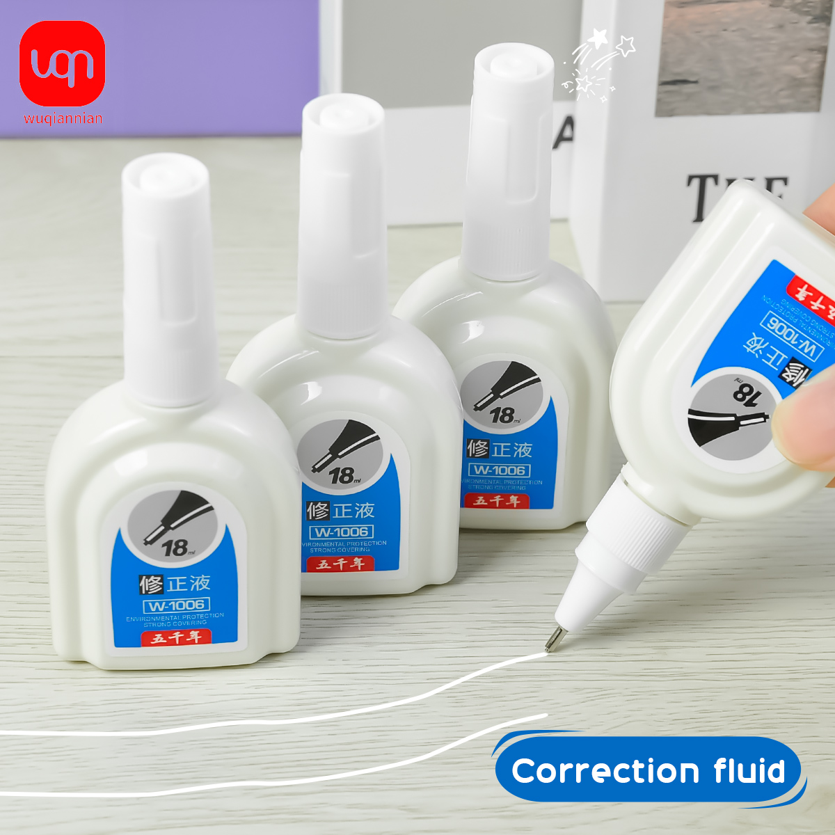 Correction Fluid White - Fluide correcteur blanc Simple WQN-1/3/6 pièces