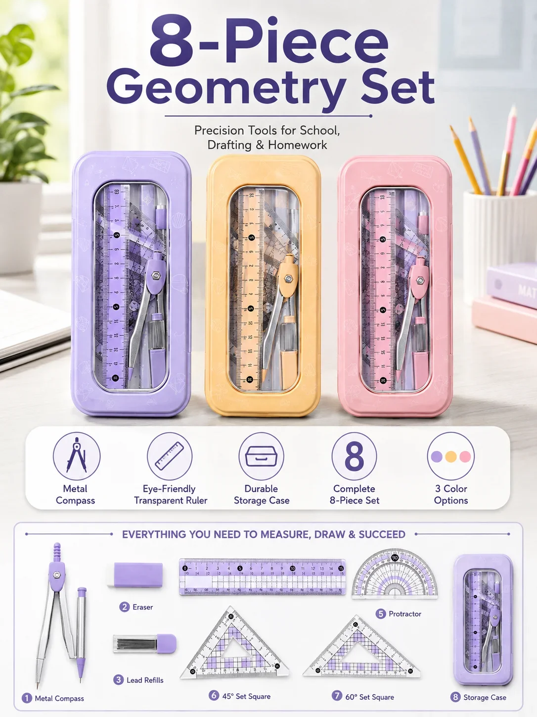 Ensemble de géométrie mathémat - Compass Geometry Set avis et prix